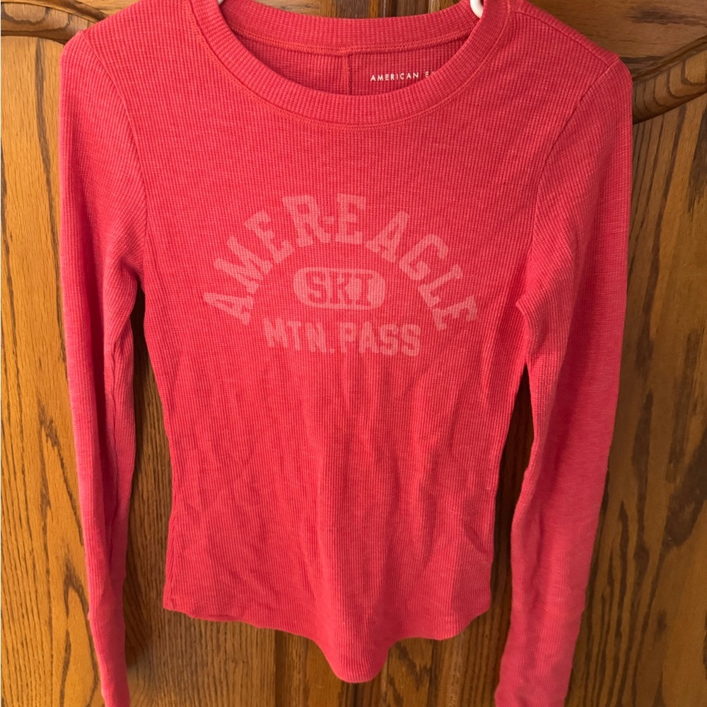 American Eagle Outfitters Vibrant Red Ribbed Top
